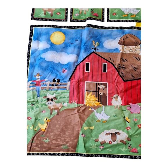 Vintage Quilting Fabric Barnyard Friends Nancy Davis Murty Andover Fabrics - Picture 2 of 7
